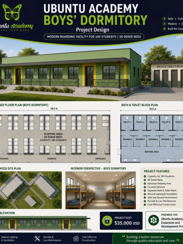 The girls dormitory at Ubuntu Academy